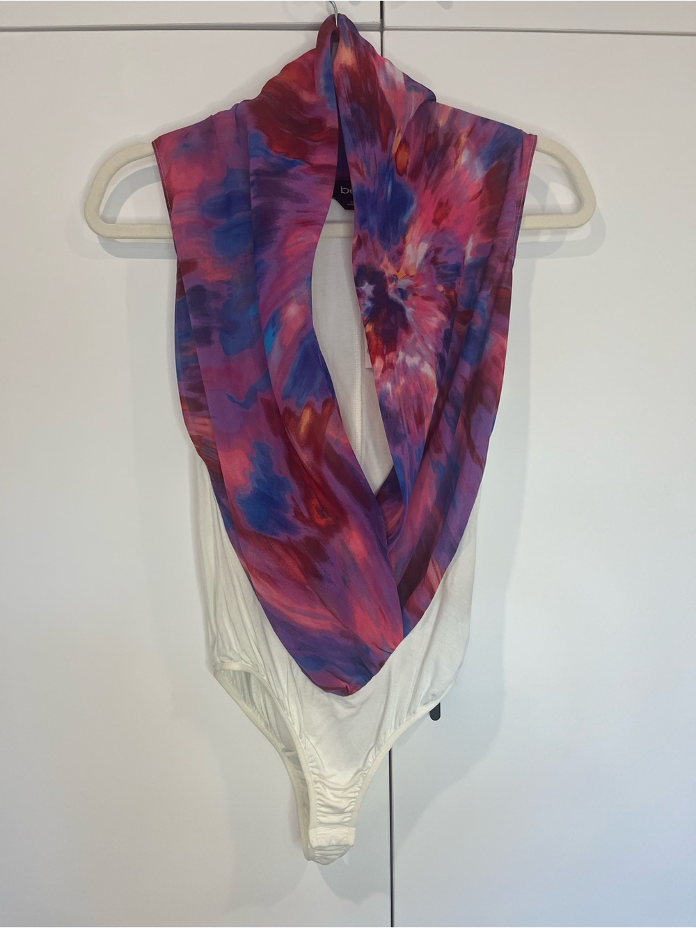 bebe Pink and Purple Tie-Dye Infinity Scarf